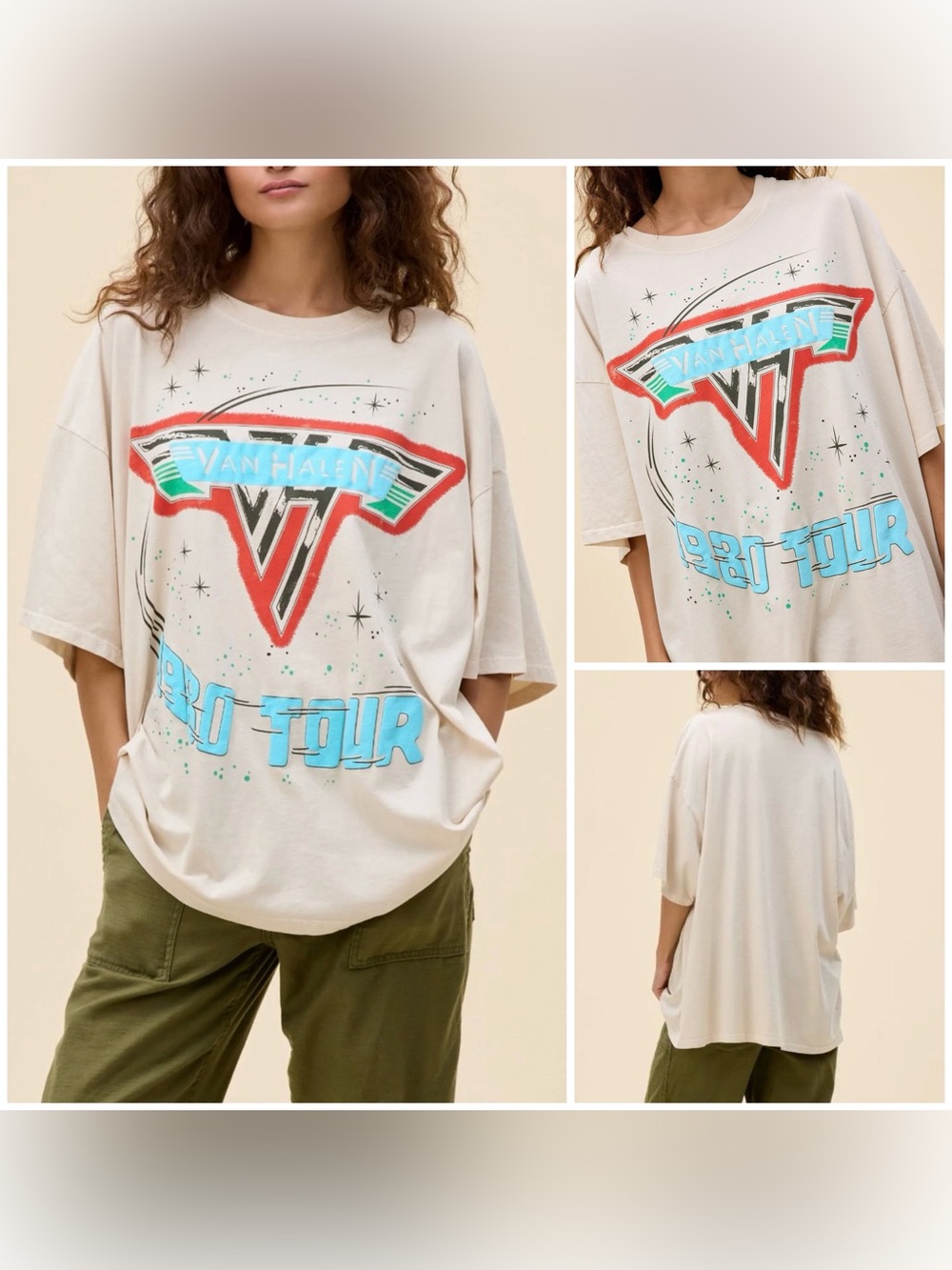 NWOT Daydreamer Van Halen 1980 Tour OS Tee - One Size